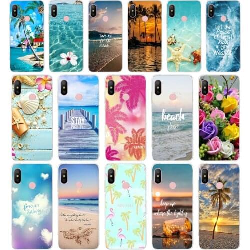 87AA Blue Wood Seashells Sea Star gift Soft Silicone Tpu Cover phone Case for Xiaomi Redmi 6 Pro 6A 7A Note 6 Pro 7 case