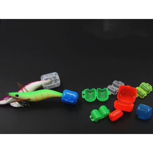 10Pcs Shrimp Umbrella Hooks Protective Case Squid Wood Shrimp Cuttlefish Fish Hook Cover Safety Clamp Fishing Tackle Storage