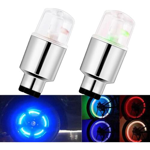 2X Car Light Caps Accessories Bike Lamp Wheel Tire Cap Spoke Interior Tyre Led LED Auto Dust Proof Valve Flash Neon Stems Lamp