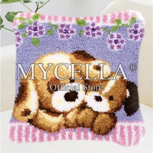 3D Segment Embroidery Pillow Latch Hook Animal Dogs Series DIY Wool Latch Hook Rug Kits Handcraft Carpet Embroidery Supplies