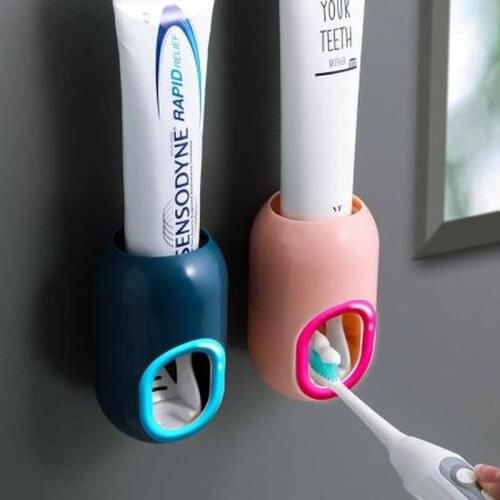 Automatic Toothpaste Dispenser Dust-proof Toothpaste Squeezer Wall Mount Stand Toothbrush Holder Bathroom Accessories Set