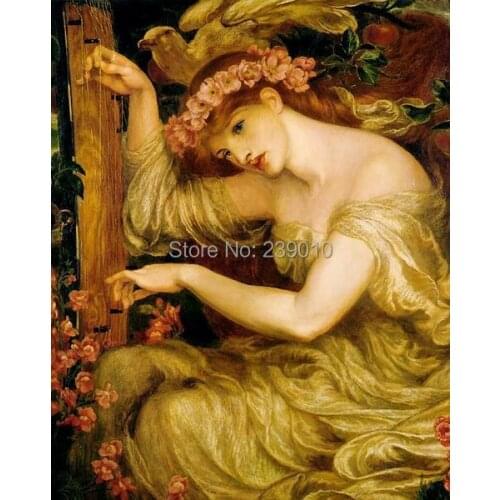 Free shipping music girl prints painting on canvas classical figure elf girl oil painting canvas prints hotel decoration picture