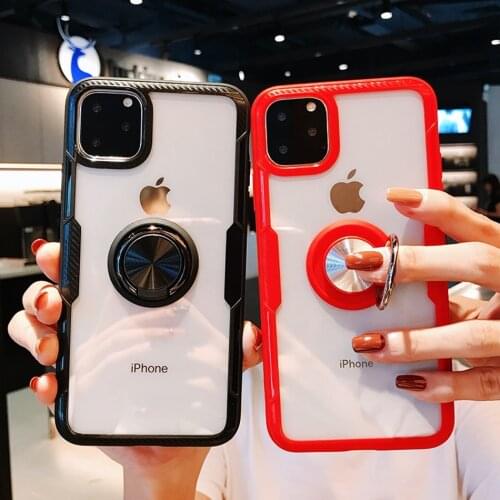 Phone Case For iPhone 11 Pro XS Max Case Clear Magnetic Car Holder Cover For iphone 7 6 S 6S 8 Plus X XR Case 7Plus Coque Fundas