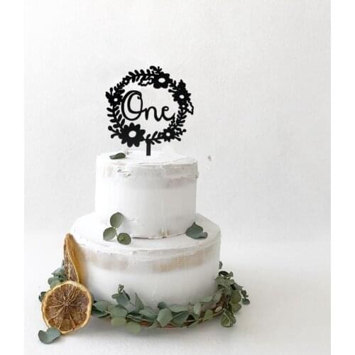 Flower Design One Cake Topper Birthday Cake Topper Babys First Birthday One Cake Topper Baby Shower Party Decoration