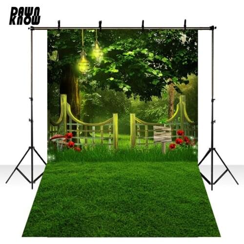 DAWNKNOW Forest Lawn Vinyl Photography Backdrops Photocall Baby Fairy Tale Photo Background For Children Photo Studio lv1434