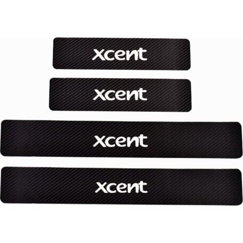 For Hynudai Xcent Door Threshold Plate Car Door Sill Step Plate Carbon Fiber Pu leather Car-Styling