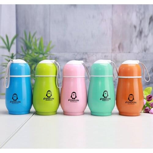 Double Stainless Steel Gift Mug Travel Vacuum Flasks Household Office Water Bottle Cartoon Cute Penguin Big Belly Thermo Mugs