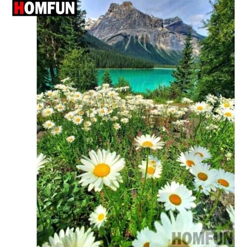 HOMFUN Rhinestone Painting Crystal Decor Diy Diamond Painting "Flower scenery" 3D Cross Stitch Pattern Diamond Embroidery A27351