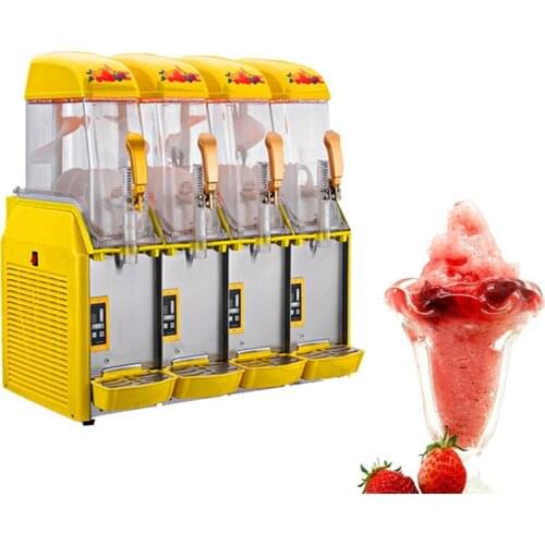 Four Tanks 48L Commercial Snow Melting Machine Beverage Fruit Juice Cold Drink Dispenser Freezing Slush Machine