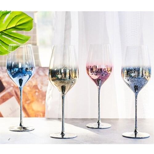 Colorful Red Wine Glass Colorful Crystal Champagne Goblets Wedding Toasting Glass Party Dinner Drink Cup Home Decoration