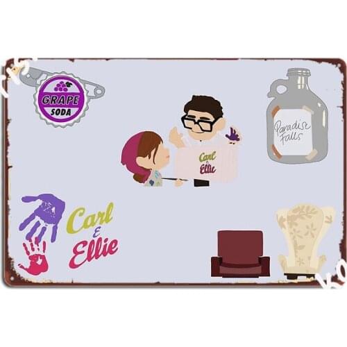 Up Pack Carl And Ellie Metal Plaque Poster Club Custom Wall Decor Club Bar Tin Sign Poster