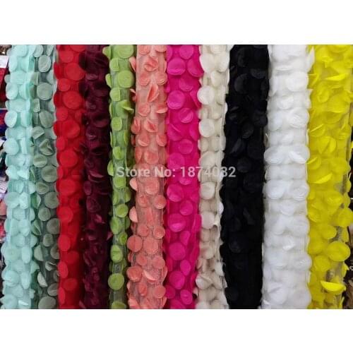 Fashion african lace fabric 3d flower with embroidery French tulle lace fabric For Wedding dress sari