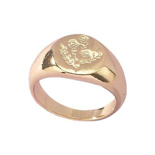 2021 Ins Trendy Gold Metal Flower Minimalism Minimalist Knuckle Finger Rings Korean Fashion Women Party Jewelry