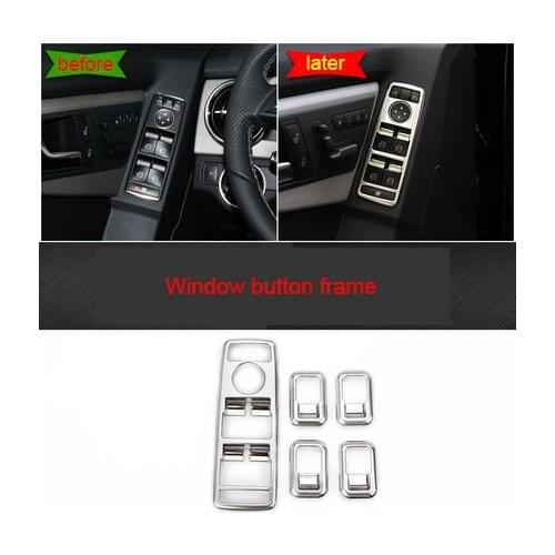 Window Button Frame Molding Trim For Benz Abs 5pcs Chrome Glk200 Glk260 300glk