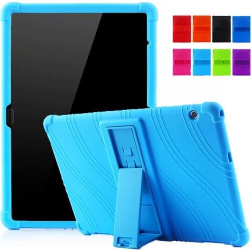 Soft Silicone Case For Huawei MediaPad T5 10 AGS2-W09/L09/L03/W19 Honor Pad 5 10.1" With Bracket Anti-Shock Protective Shell