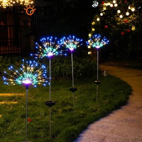 Outdoor 150 LED Solar Powered Firework Lights Waterproof Fairy Garland String Lawn Street Lamp Home Garden Holiday Decoration