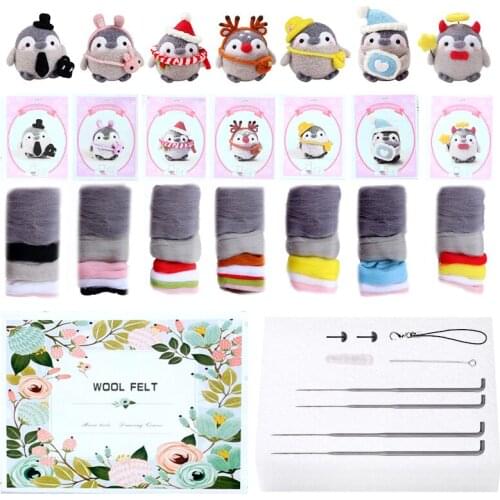 LMDZ Wool Felting Package Material Non-Finished Felt Kit Handmade DIY Arts Crafts Needlework Yarn Needle Felting Starter Kit