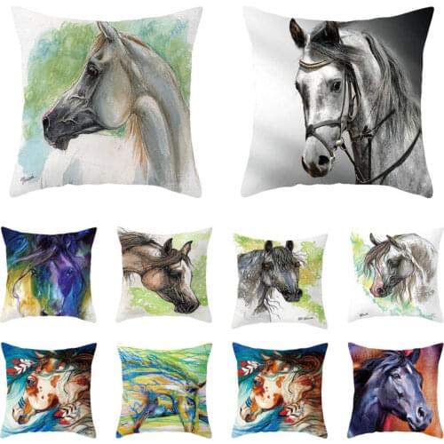 45cm*45cm Super clear A horse with a rich expression super soft throw pillow covers couch cushion covers decorative pillows