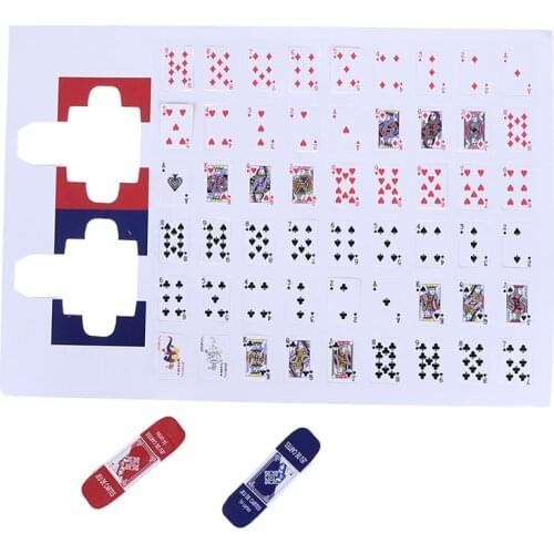 New 1:12 1set Funny Models Poler Cute Miniature Doll Toys Decorative Accessories Dollhouse Mini Poker Playing Cards Style