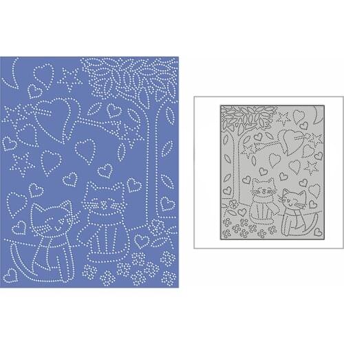 New Valentines Sweet Love Cat Panel 2020 Metal Cutting Dies for DIY Scrapbooking and Card Making Decor Embossing Craft No Stamp