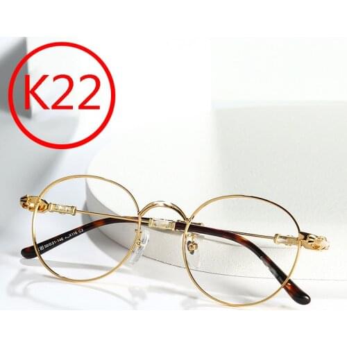 K22 Anti blue light glasses cross flower pure titanium fashion accessories retro titanium plate spectacle frame myopia spectacle