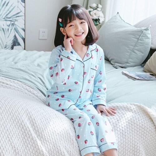 Autumn Spring Boys Long Pajamas Sets 2021 Cute Home Sleepwear Girls Long Kids Pijamas Girl Short Top Pant Print Kids Pajamas Set