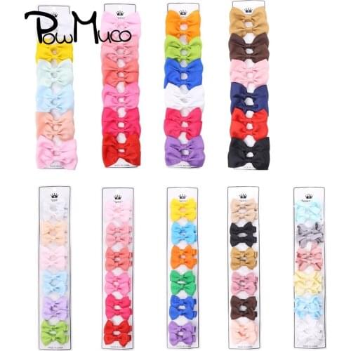 Powmuco 12pcs/lot Toddler Grosgrain Ribbon Bowknot Bangs Hairpins Fashion DIY Styling Tools Princess Headwear Photography Props