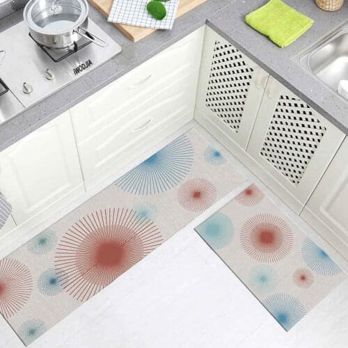 Nordic Simple Gray Long Kitchen Mat Non-slip Washable Modern Abstract Geometric Print Laundry Mat Decoration Bedside Mat