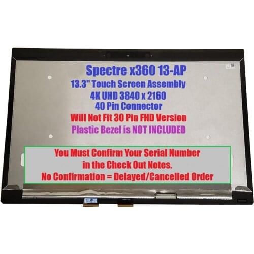 13.3" 4K UHD L37651-001 Touch Screen Assembly For HP Spectre x360 13-AP