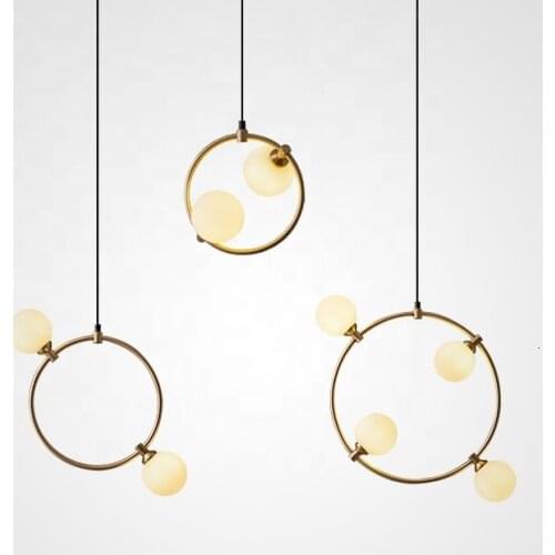 Modern Circular Frame Glass Ceiling Chandelier Led Lobby Living Room Pendant Light Fixtures For Dinner Room Decorative Hotel