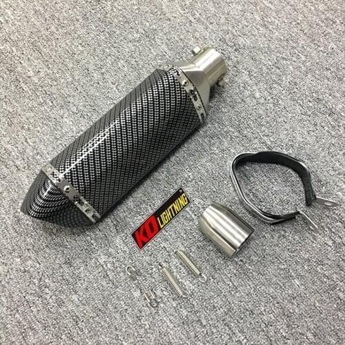Carbon Fiber Color 51mm Muffler Motorcycle Exhaust Pipe Stainless Steel Escape with Removable DB Killer Silencer 370mm Exhaust