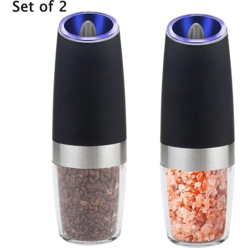 High Quality Automatic Salt And Pepper Grinder Set Electric Plastic Ceramic Pepper And Salt Mill Kitchen Spice Grinder Tools