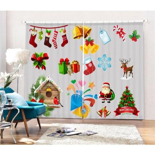 Snowman Blackout Curtains For Living room Bedding room Decor Tapestry Wall Carpet Drapes Cotinas