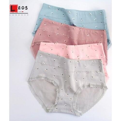 Women Panties Mid Waist Cotton Briefs Comfortable Breathable Girls Underwear Seamless Knickers Cute Printing Female Lingerie