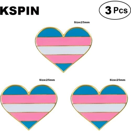 Transgender pride Heart Shape Lapel Pin Brooches Pins Flag badge Brooch Badges