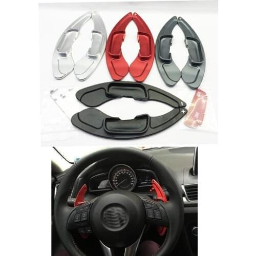 2pcs Aluminum Steering Wheel shift paddle fit For Mazda 3 6 CX-5 CX-4 Atenza Axela Car styling Extension Shifters Accessories