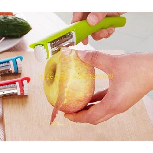 300pcs/lot 3 in 1 Multifunctionl 360 Degree Rotary Carrot Potato Peeler Melon Vegetable Fruit turnip Slicer Cutter knifes