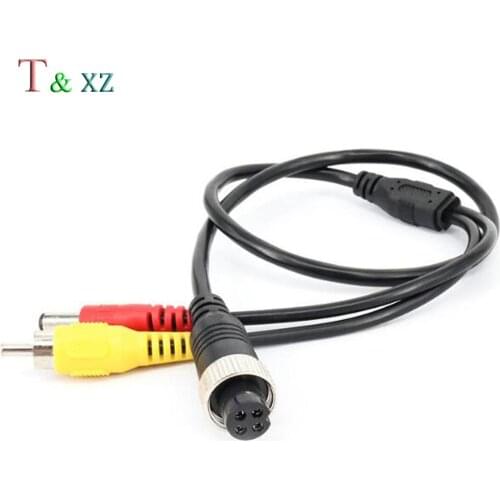 4-Pin Aviation Female to RCA Male & DC Jack Male CCTV Vehicle Cam Adapter Cable Audio Camera cable 50 cm