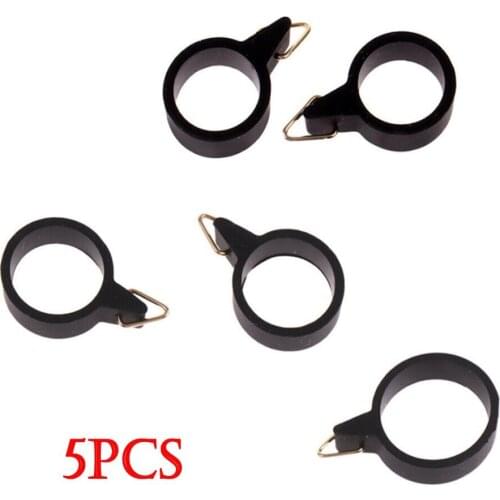 5pcs Elastic Fishing Rod Hook Keeper Fly Pole Rubber Rings Metal Holders S/M/L Rubber+metal Fishing Hook Holders Accessories