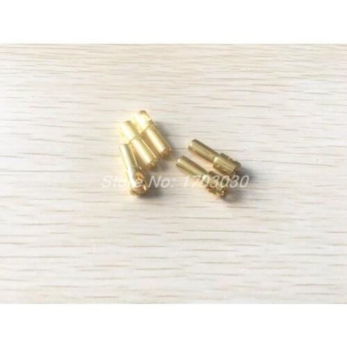 5 Pcs Gold Tone Plated 5mm Inside Dia Male Banana Plug Bullet Connector