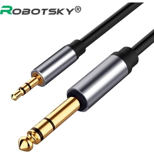 High Quality Jack 3.5MM To 6.5MM AUX Audio Extension Adapter Cable Male To Male Gold Plated Audio Converter For Car Headphone