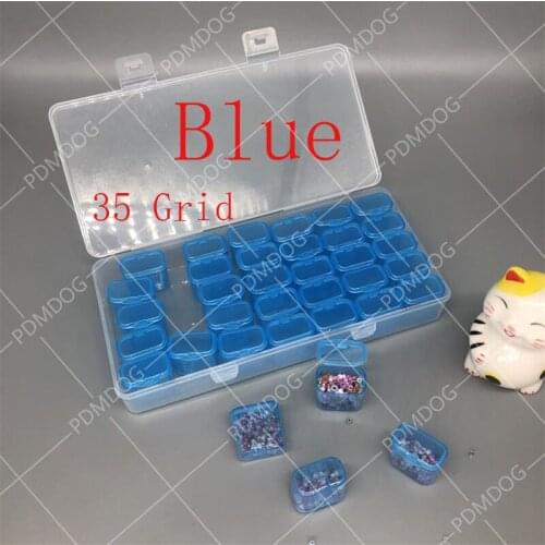 35 Grid Storage Case Independent Grid Boxes to Store Multi Color Beads, 5D Diamond Painting Tools Accessories Art Craft Bead Box