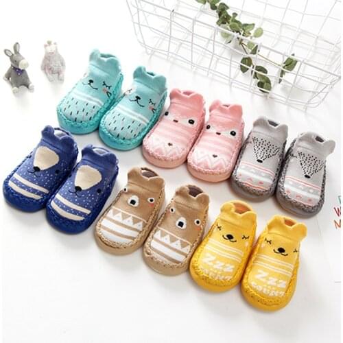 Baby Infant Cartoon Socks Spring Autumn New Boys Girls Toddler Shoes Sock Non-Slip Soft Kids Towel Floor Socks For 1-3 Years Old