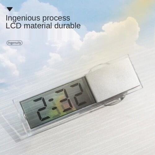 Display Suction Cup Type Electronic Clock Glass Time Supplies LCD Car Electronic Watch Thermometer