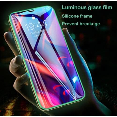 JAVY 2pcs Luminous Tempered Glass For iPhone 12 11 mini PRO Max Prevent peeping Screen Protector For iPhone12 Full Cover