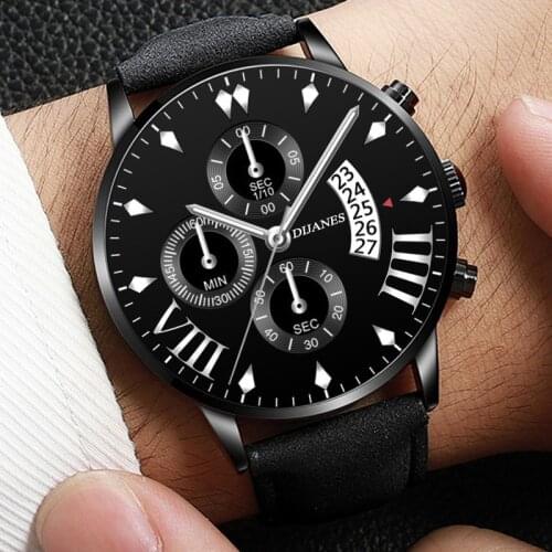 2021 New Men Watches Luxury Brand Men Leather Strap Date Calendar Quartz Watch Men Military Sport Casual Watch relogio masculino