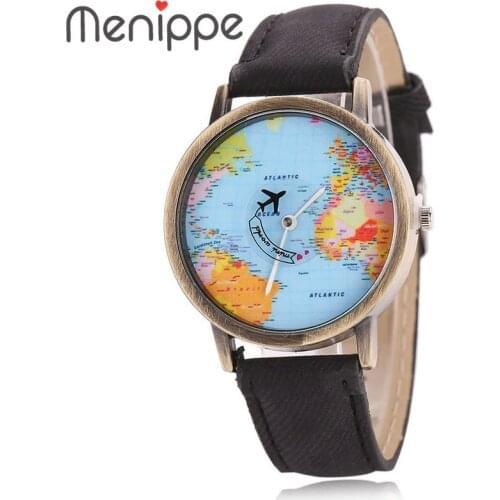 Newly Design Mini World Map Watch Men Women Gift Watches Unique Designer Fashion time Quartz Men clock dress watches