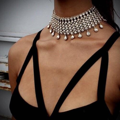 High quality new big full drill drops necklace Female clavicle necklace