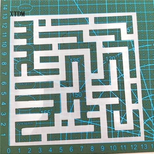 Maze plastic mold shield DIY cake scrapbook stencils hollow Embellishments printing lace ruler Valentines Day