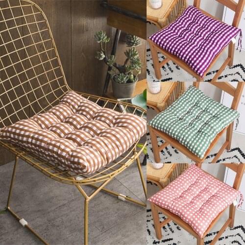 Seat Protector Thicken Cushion Soft Warm Cotton Plaid Design Home Office Decor for Chair Mat